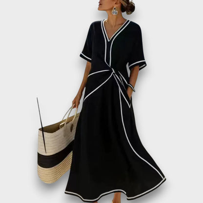 Ema | Vestido Largo Elegante de Lino — Estilo Natural y Sofisticado