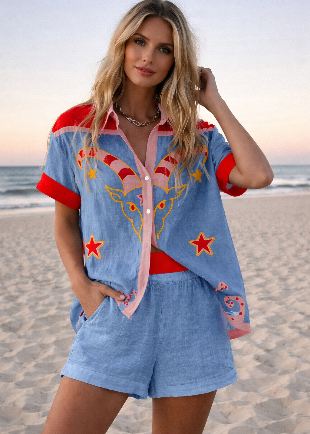 Majo | Conjunto Camisa + Shorts Estilo Resort en Lino Premium