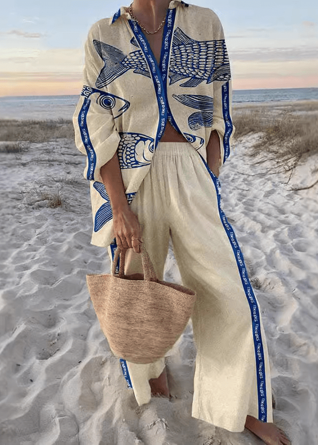Ivey | Conjunto Camisa + Pantalón Lino Estilo Mediterráneo