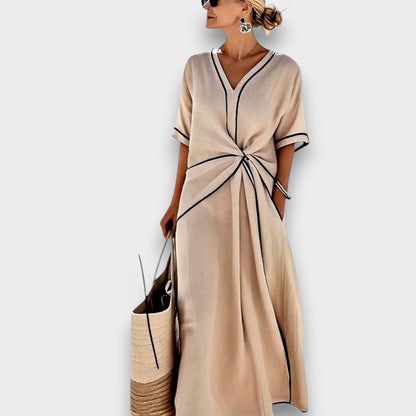 Ema | Vestido Largo Elegante de Lino — Estilo Natural y Sofisticado