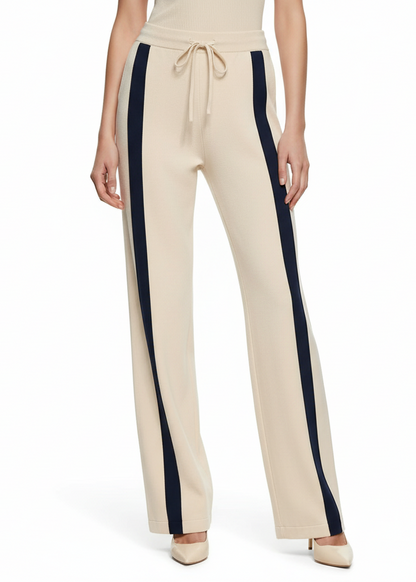 Luisa | Pantalones Rectos Con Bolsillos Y Diseño Urbano De Bloques De Color